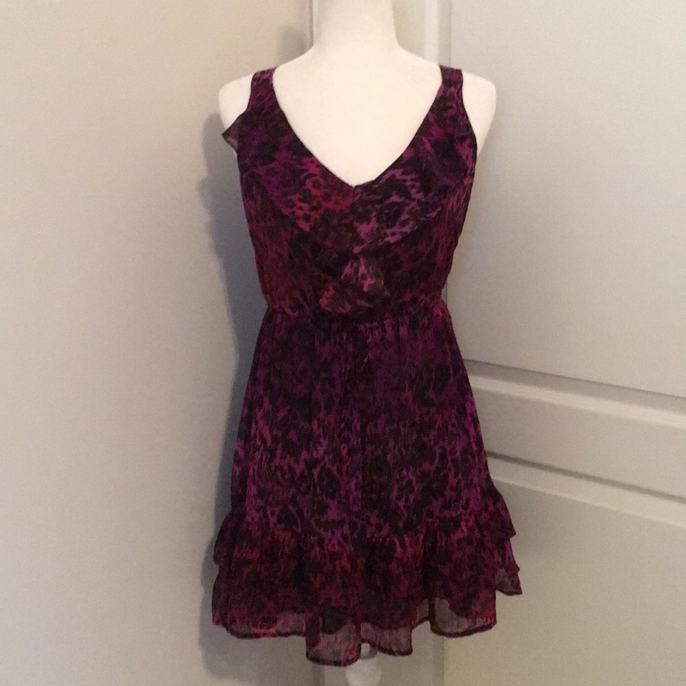Be Bop Animal Print Ombré Ruffled Dress
